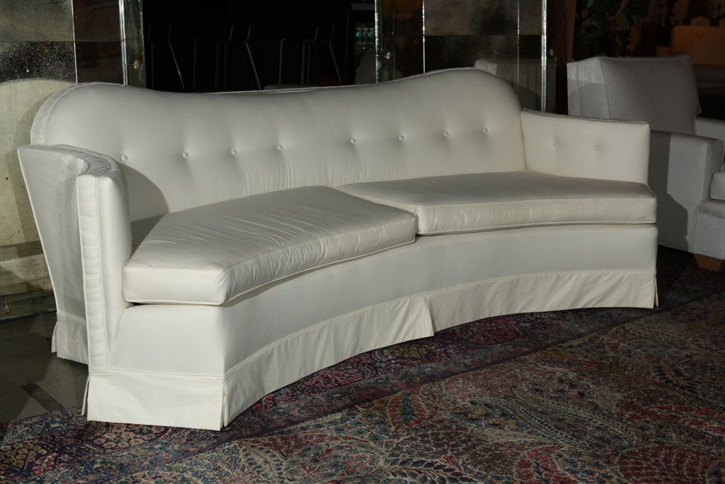 High Style Couch Sofa Curved and Tufted 1940's 8 feet long ...