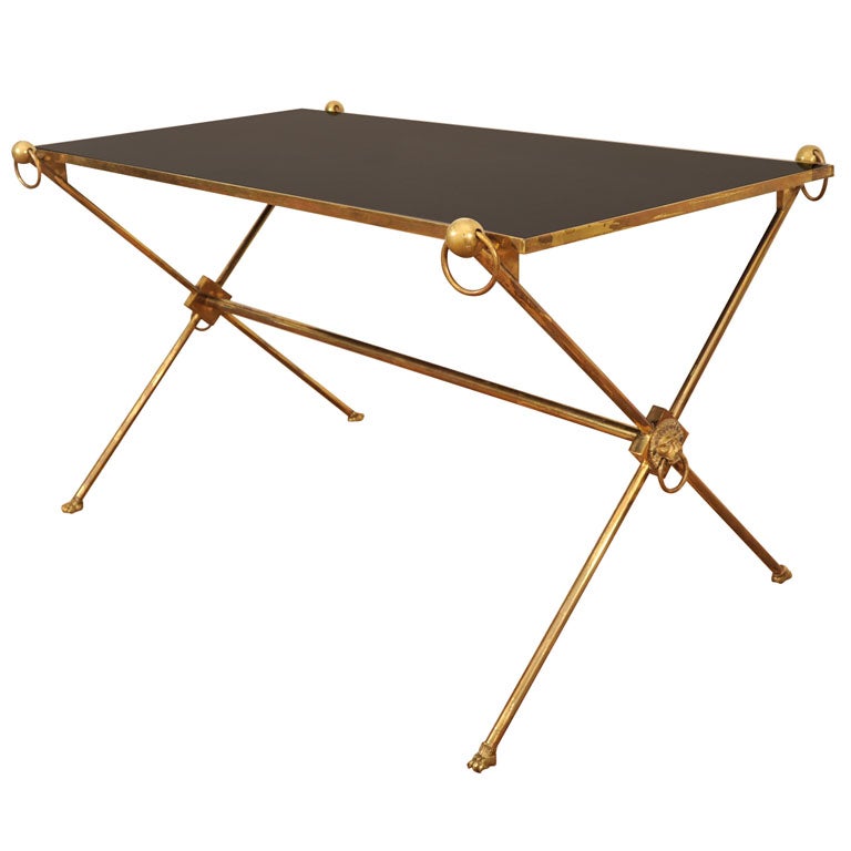 1940s French Brass Coffee Table in the Bagues Style