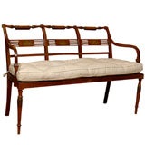 Antique Painted Satinwood Settee/Bench