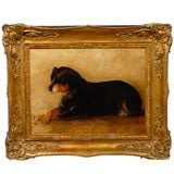 Dog Painting in Gilt Frame