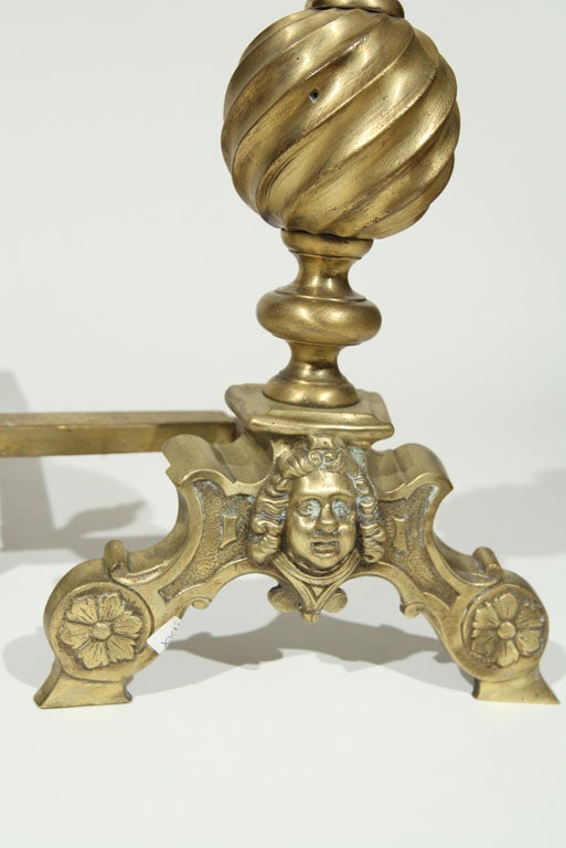 19th Century pair of French Andirons For Sale