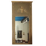 Large Louis XVI Style Painted and Gilded Trumeau