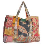 Vintage exotically beautiful bag made out of old Kantha fabric