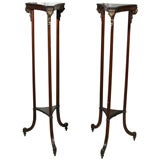 PAIR  MAHOGANY FERN  OR CANDLE STANDS