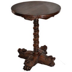 Unique Carved Italian Side Table C. 1920
