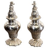 Pair of English Silver Plate Shakers