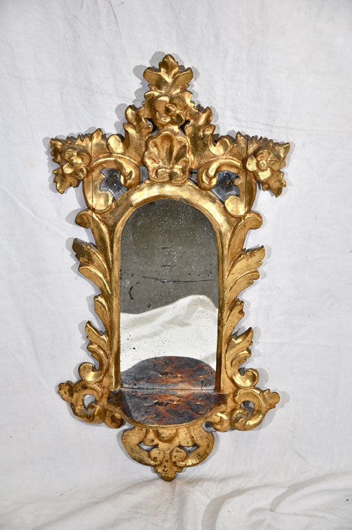 Italian Giltwood Mirror/Shelf C. 1920's