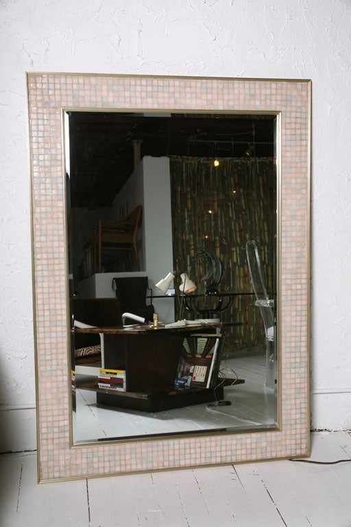 Massive Tile Mirror by Hart Mirror Co., 60"H