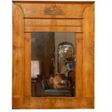 19th century Empire Walnut Trumeau Mirror