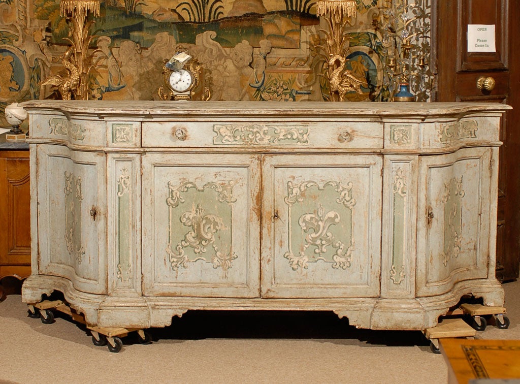 Large Italian Polychrome Painted Credenza , 18th century