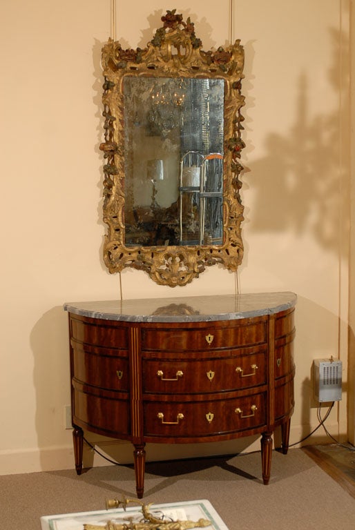 18th century Neoclassical Inlaid Mahogany Demilune Commode