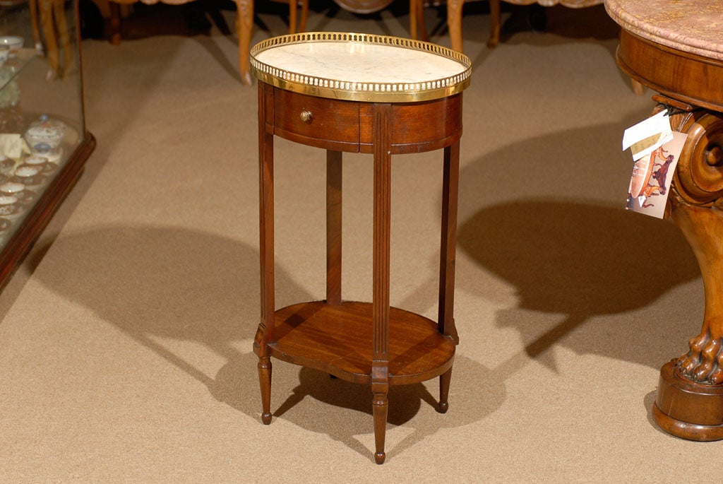 Petite 19th century Oval Louis XVI Side Table 3