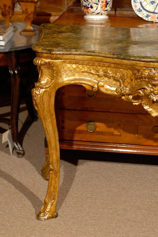 Italian A mid 18th century Rococo Giltwood Console, Naples Italy For Sale