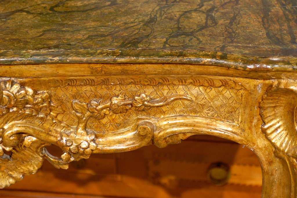 A mid 18th century Rococo Giltwood Console, Naples Italy For Sale 3