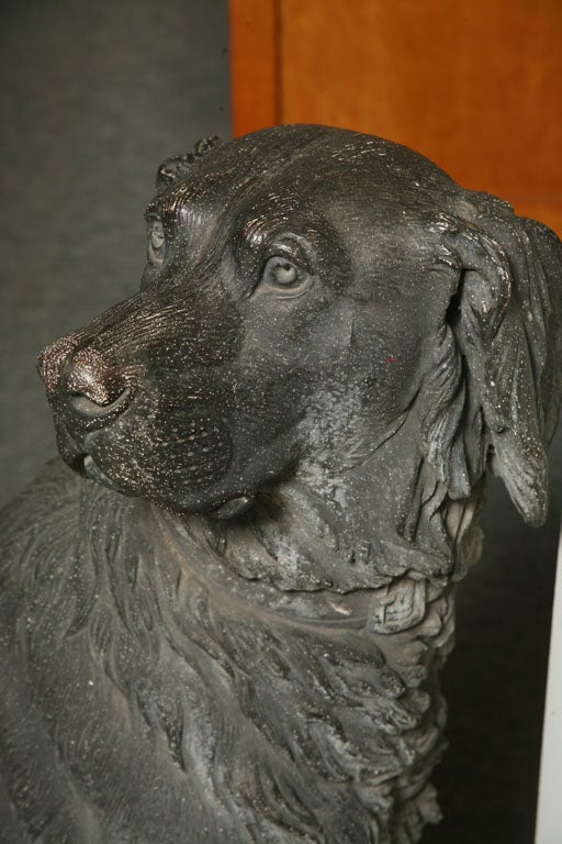 German A Very Rare Pair Of Zinc Alloy Dogs,