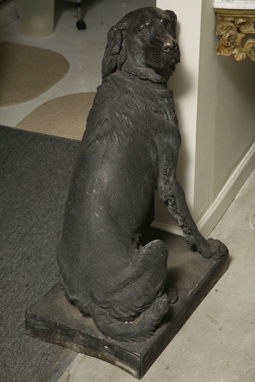 19th Century A Very Rare Pair Of Zinc Alloy Dogs,
