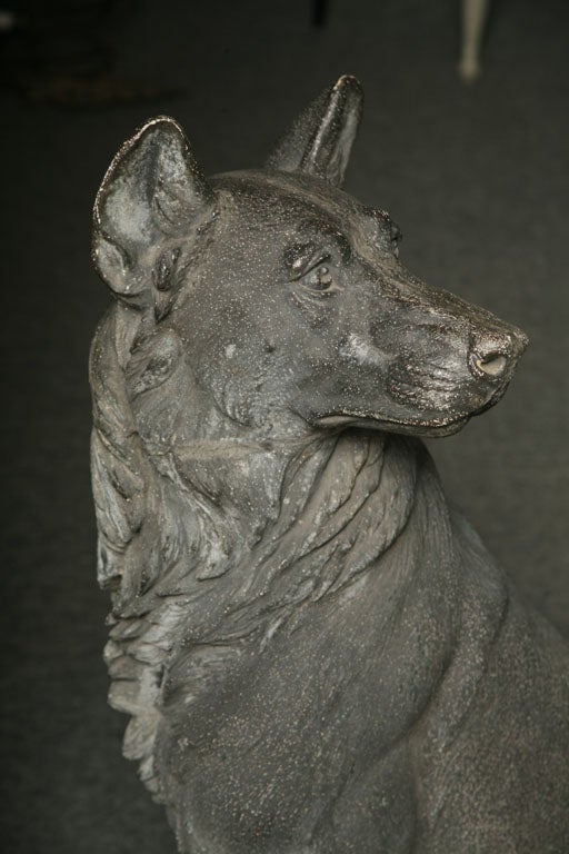 A Very Rare Pair Of Zinc Alloy Dogs, 2