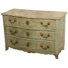A Green Painted Three-Drawer Louis XVI Provencal Commode