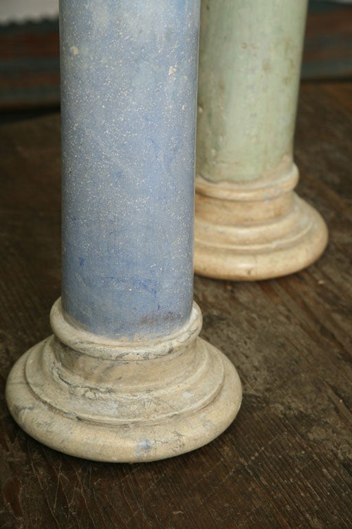 19th Century Set of Four Painted Italian Scagliola Columns