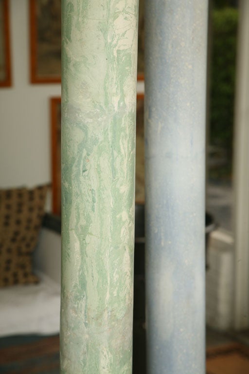 Set of Four Painted Italian Scagliola Columns 1