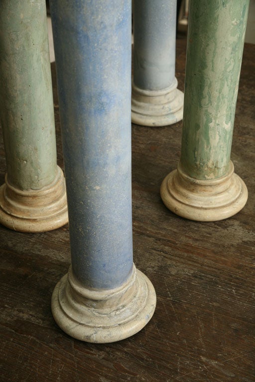 Set of Four Painted Italian Scagliola Columns 5
