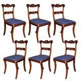 A Set of 6 Faux Rosewood English Regency Dining Chairs