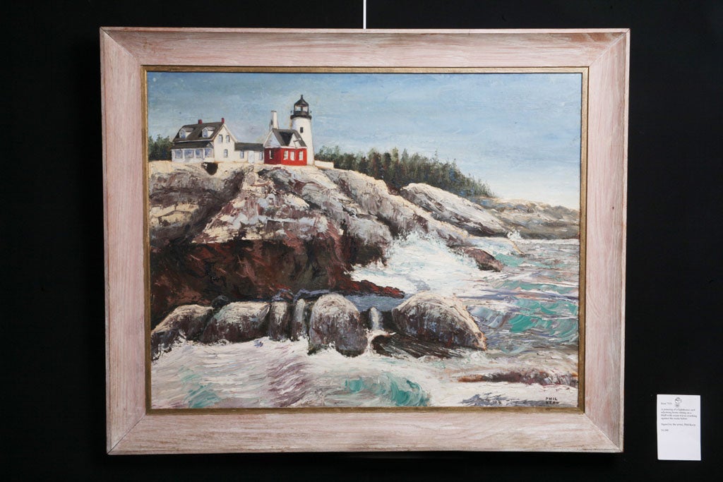 An Oil Painting of a Lighthouse.