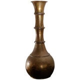 Statuesque Hand Hammered Brass Vase