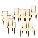 SET OF 8 ART DECO FRENCH DINING CHAIRS