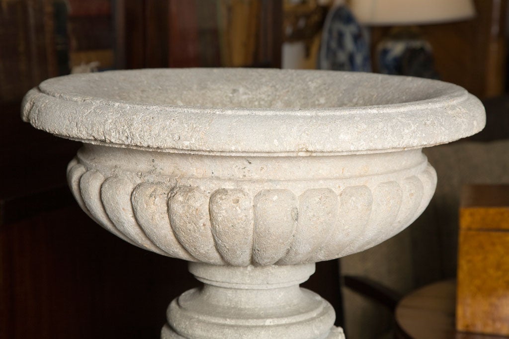 PAIR STONE CHERUB PLANTERS