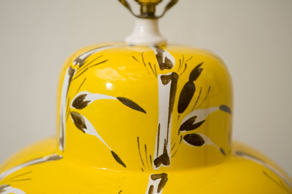 Mid-20th Century Yellow Ceramic Lamps.