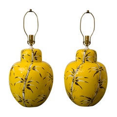 Yellow Ceramic Lamps.