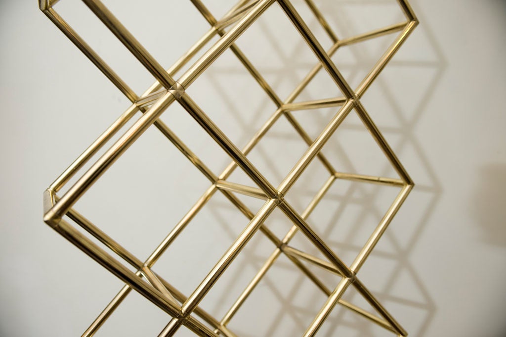 Brass Wine Rack Tower