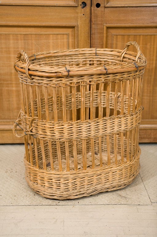 Oversize open weave antique basket