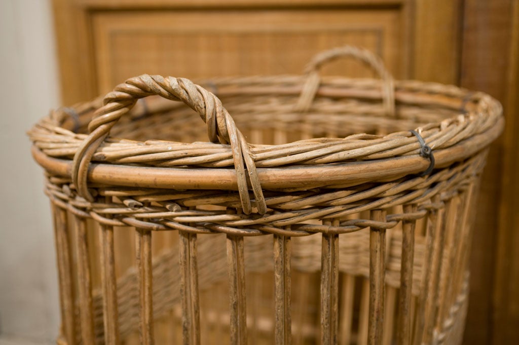 Extraordinary Oversize French Wicker Basket 1