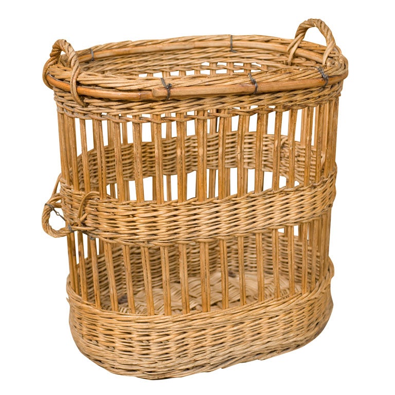 Extraordinary Oversize French Wicker Basket