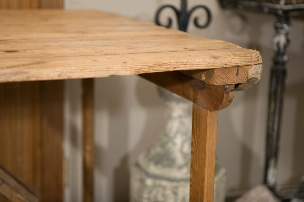 Antique French planked pine table 2