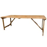 Antique French planked pine table