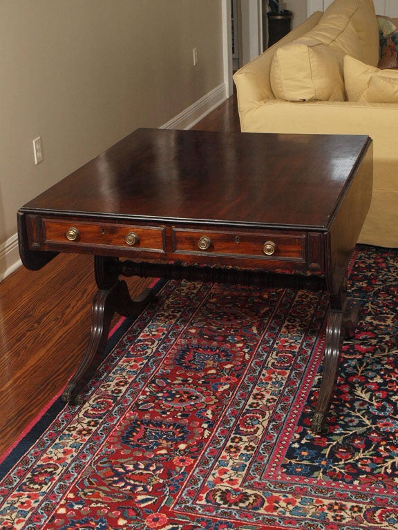 19th Century English Regency Sofa Table For Sale