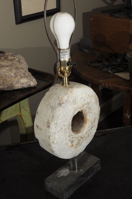 European Pair of Stone Fragment Table Lamps