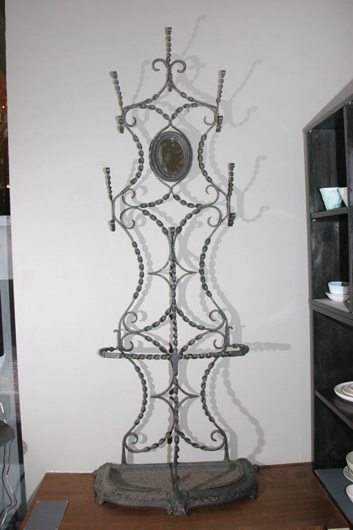 Fantastically French 19th Century Wrought Iron Hall Tree