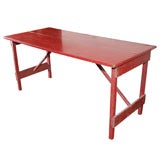 1940s Folding Dining Table in Red Paint