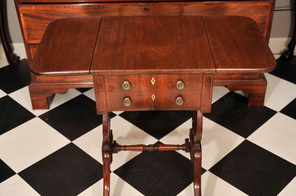 19th Century Mahogany Work Table with Drop Leaves For Sale 2