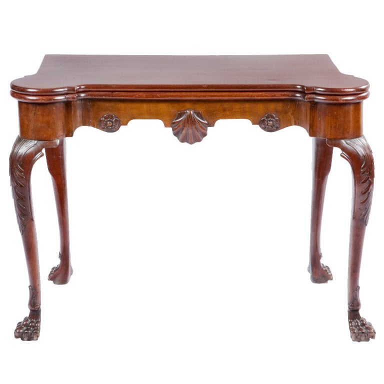 Irish Mahogany Card Table For Sale at 1stDibs