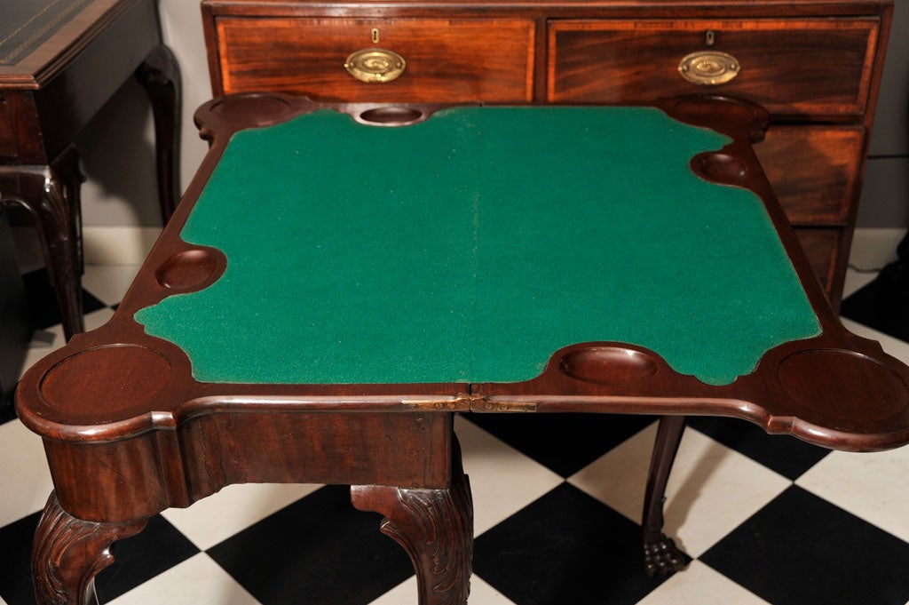 Irish Mahogany Card Table For Sale at 1stDibs