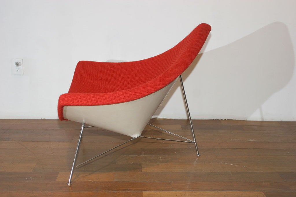 Fabric Early Edition “Steel Shell”Red Coconut Chair, by George Nelson