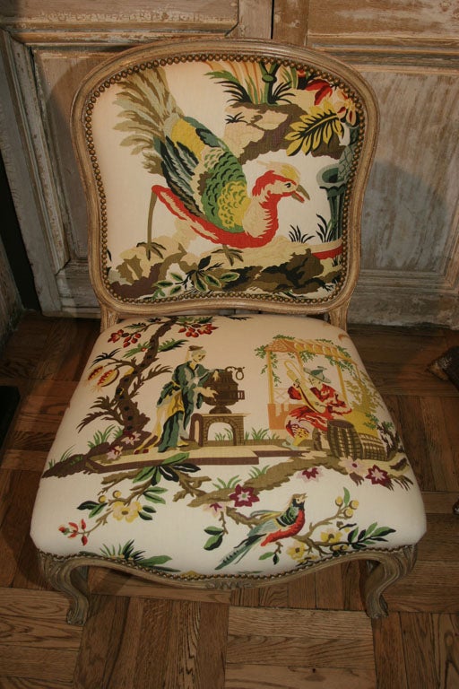 A Provencial Louis XV Style Carved and Painted Chaise 5