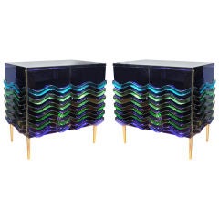 "Mediterraneo, " Unique Pair of Cabinets by Roberto Giulio Rida