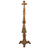 A Tall Painted Chinoiserie Candlestick