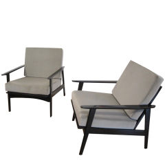 Pair of Ebonized 1960
s Armchairs